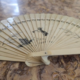 Art Deco Celluloid Fan Hand Painted
