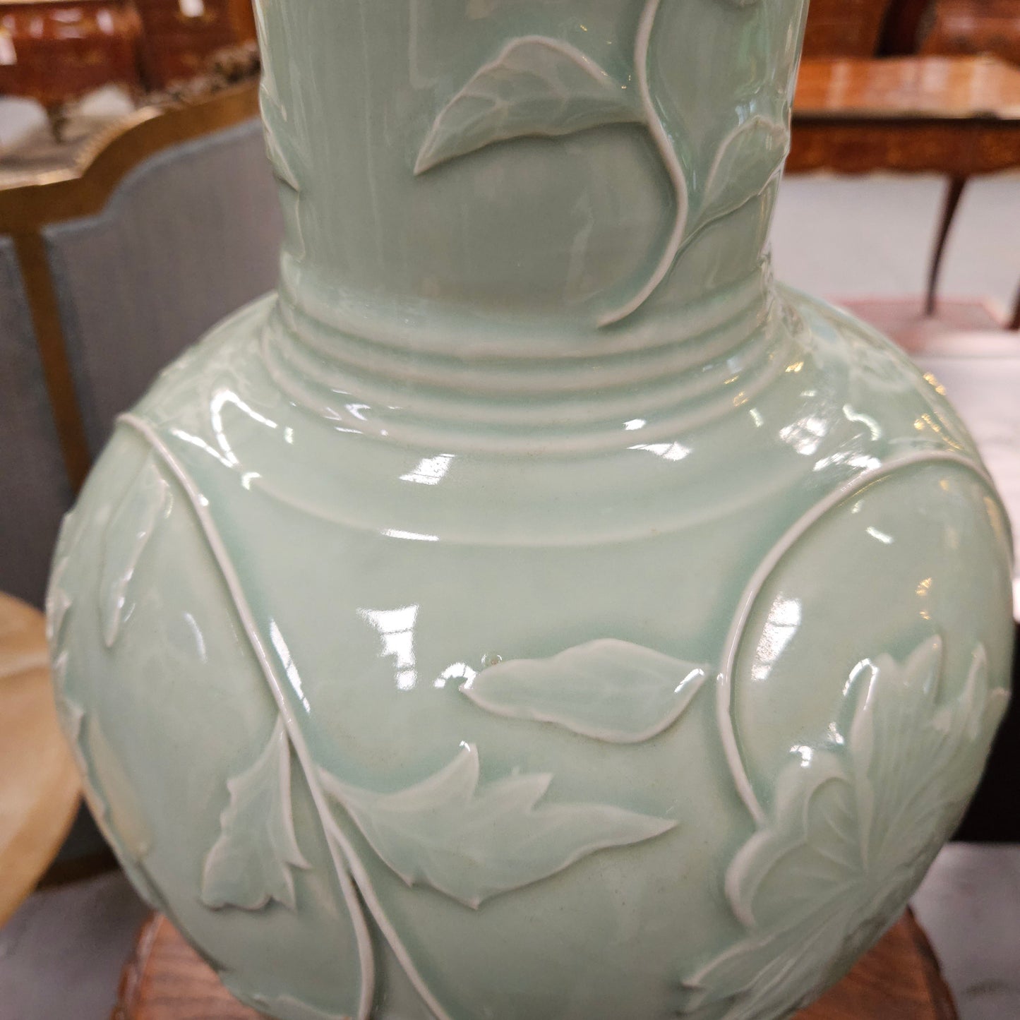 Vintage Large Celadon Vase