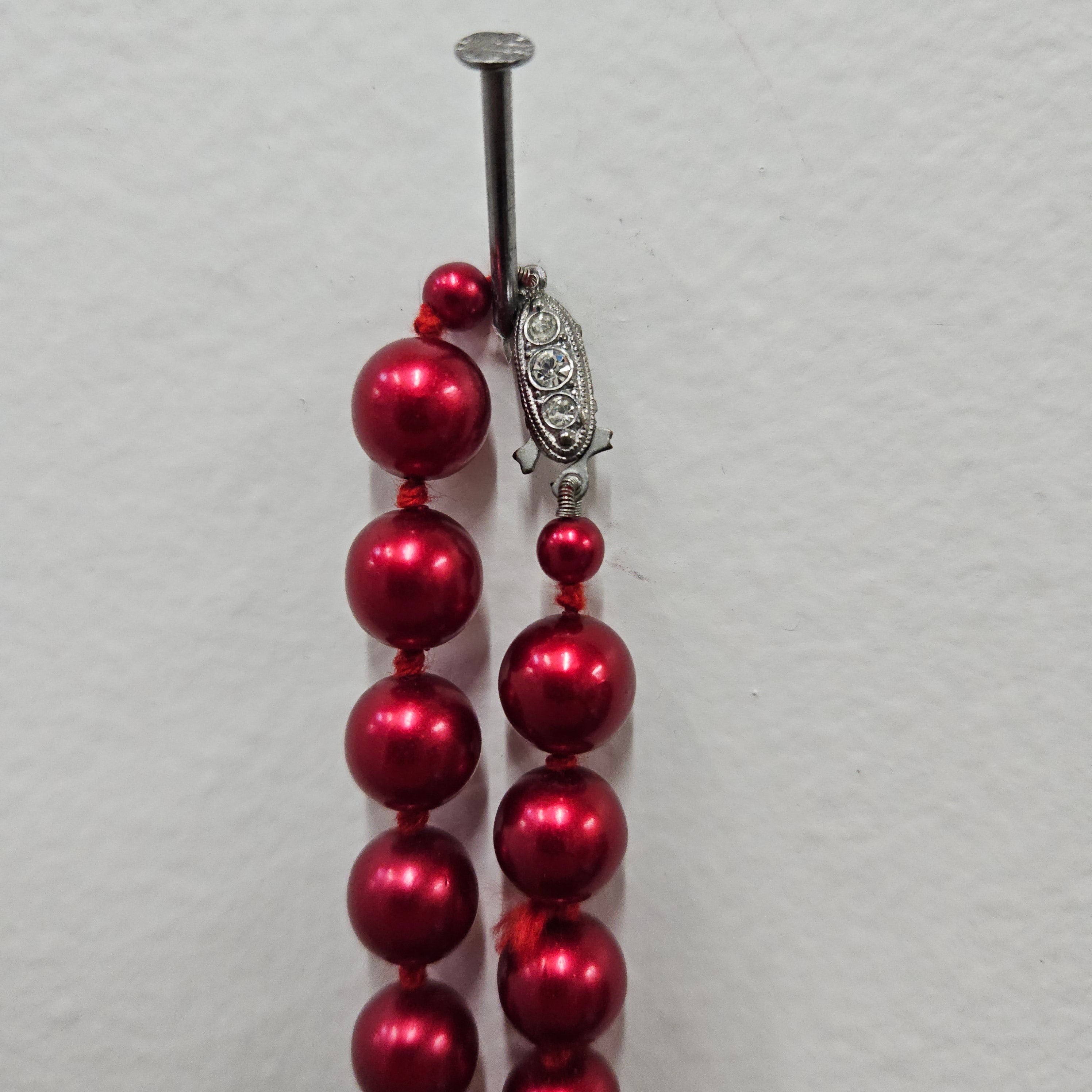 Vintage Red Glass Beads Necklace | Antique & Vintage | Moonee Ponds Antiques | Australia Wide Delivery