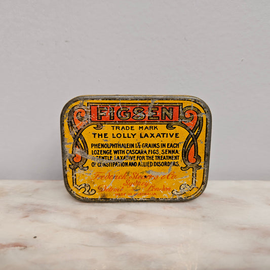 Vintage Australian Made "Figsen" Lolly Laxative Tin