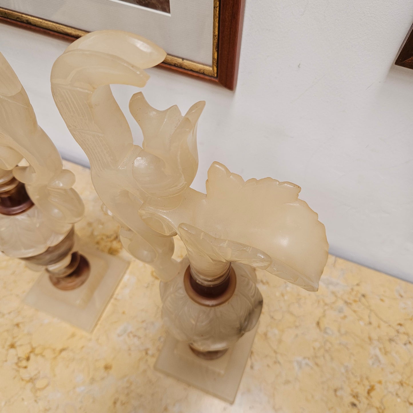 Antique Pair of Alabaster Urns