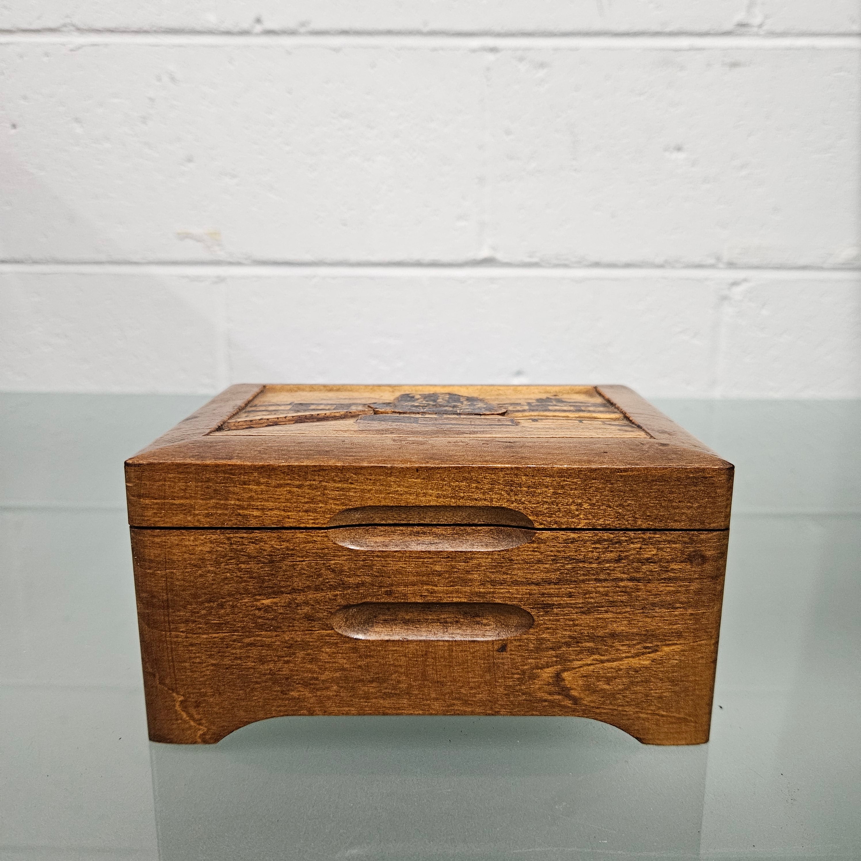 Vintage Wooden Carved Music Jewellery Box | Antique & Vintage | Moonee Ponds Antiques | Australia Wide Delivery