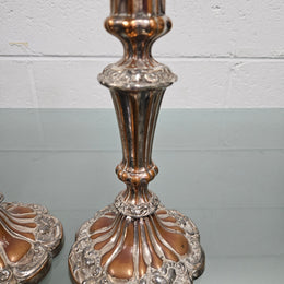 Pair of Sheffield Plate Candle Sticks