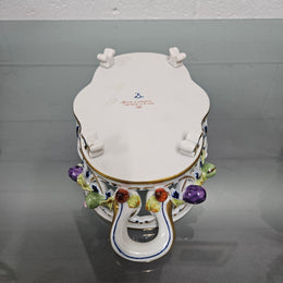 Vintage Servre Style Potpourri Holder With Fruit & Insects