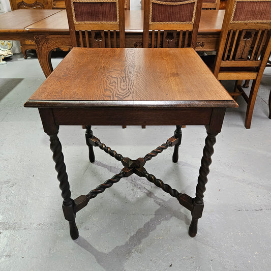 Jacobean Style English Oak Side Table