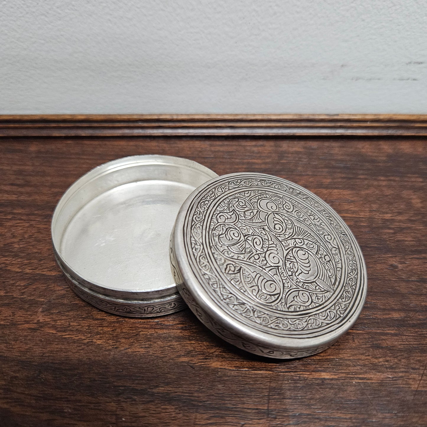 Antique Egyptian Silver Trinket Box