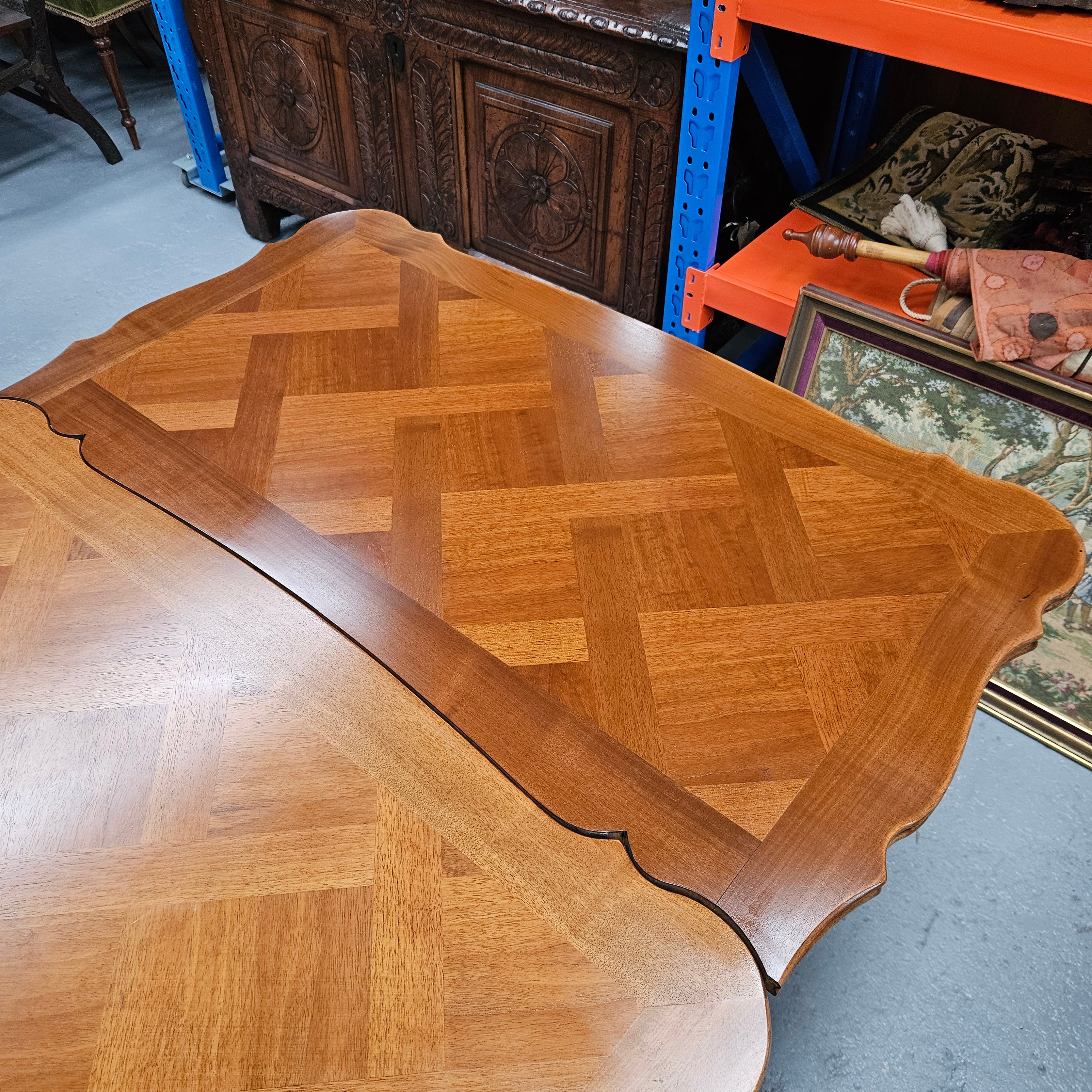 Louis XV Style Walnut Parquetry Top Extension Table | Antique & Vintage | Moonee Ponds Antiques | Australia Wide Delivery