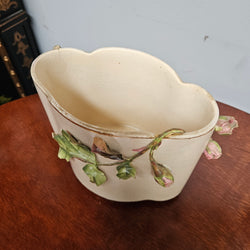 Victorian Pink Rose Pottery Flower Vase