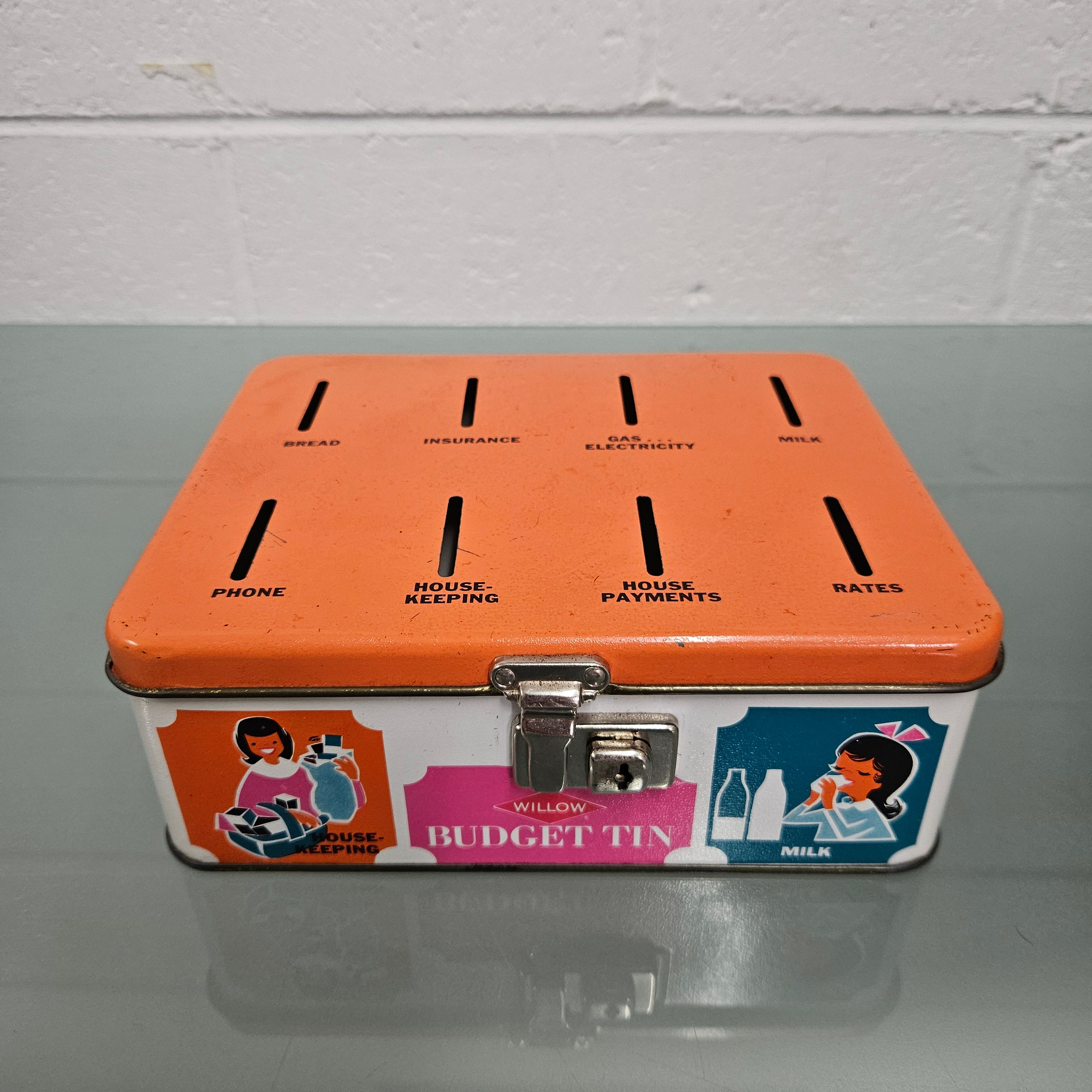 Vintage Willow Budget Tin | Antique & Vintage | Moonee Ponds Antiques | Australia Wide Delivery