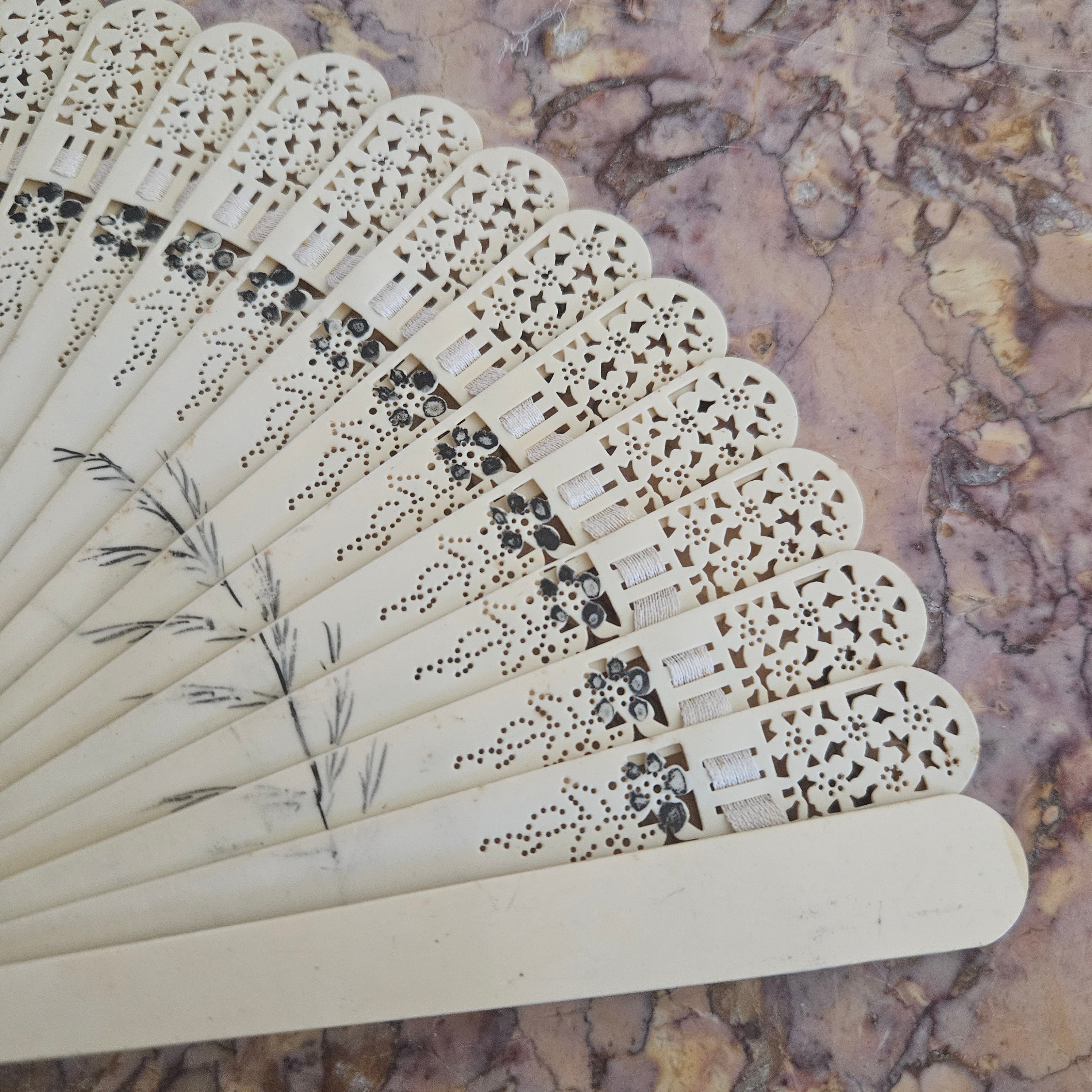 Art Deco Celluloid Fan Hand Painted | Antique & Vintage | Moonee Ponds Antiques | Australia Wide Delivery