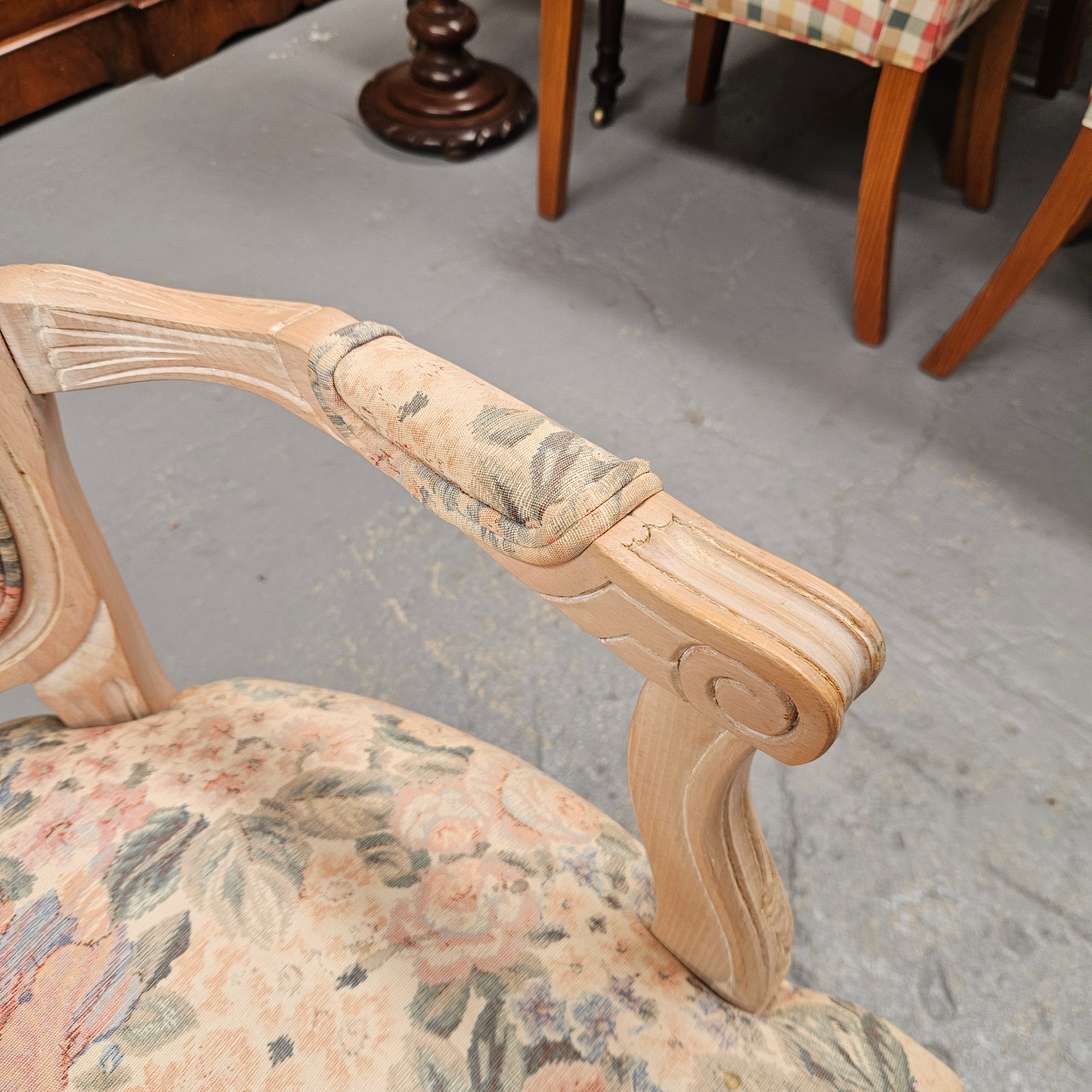 Vintage Whitewash Provincial Style Armchair | Antique & Vintage | Moonee Ponds Antiques | Australia Wide Delivery