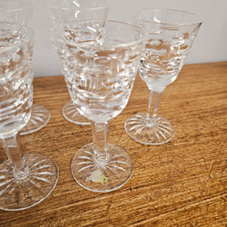 Set Of 6 Stemmed Crystal Port Glasses | Antique & Vintage | Moonee Ponds Antiques | Australia Wide Delivery