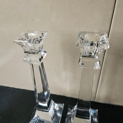 Pair Of Elegant Glass Candle Holders | Antique & Vintage | Moonee Ponds Antiques | Australia Wide Delivery