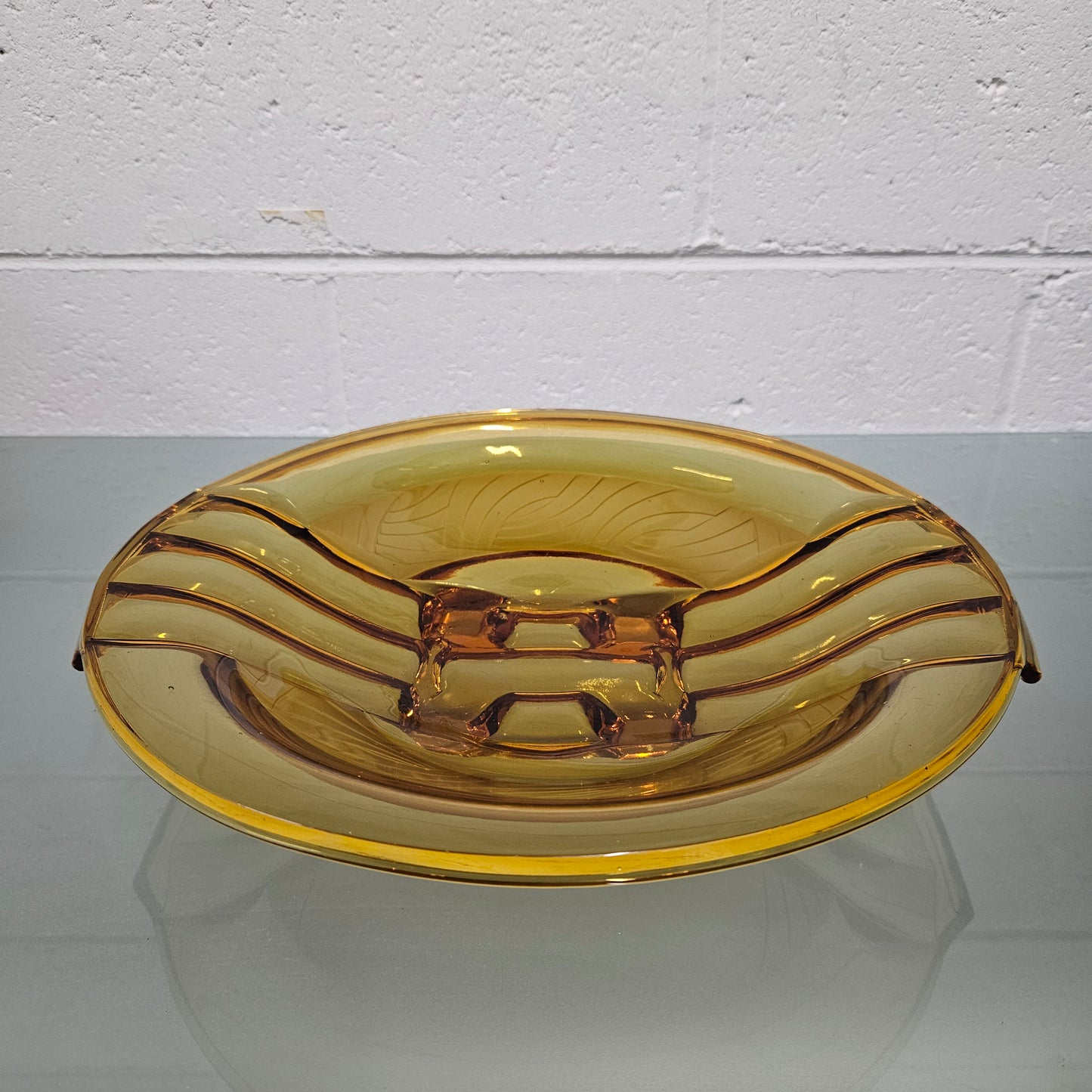 Art Deco Amber Glass Float Bowl