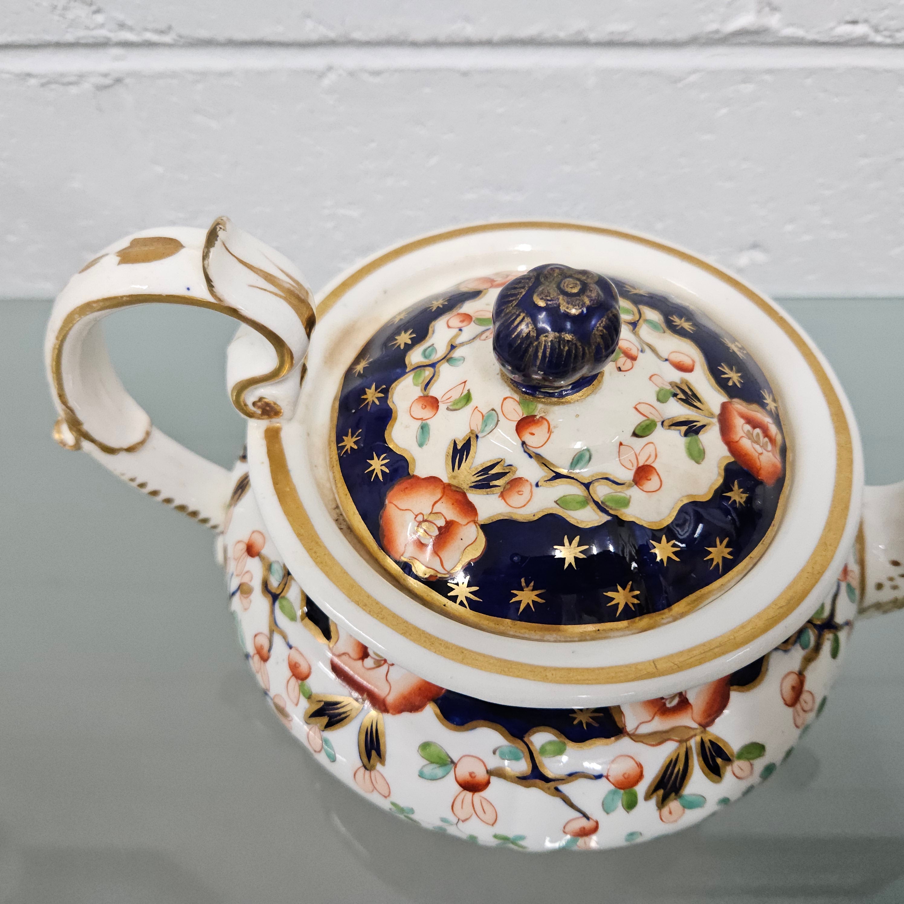 Antique Ridgway Porcelain Hand Painted Gilt & Floral Decorated Teapot Circa 1825 | Antique & Vintage | Moonee Ponds Antiques | Australia Wide Delivery