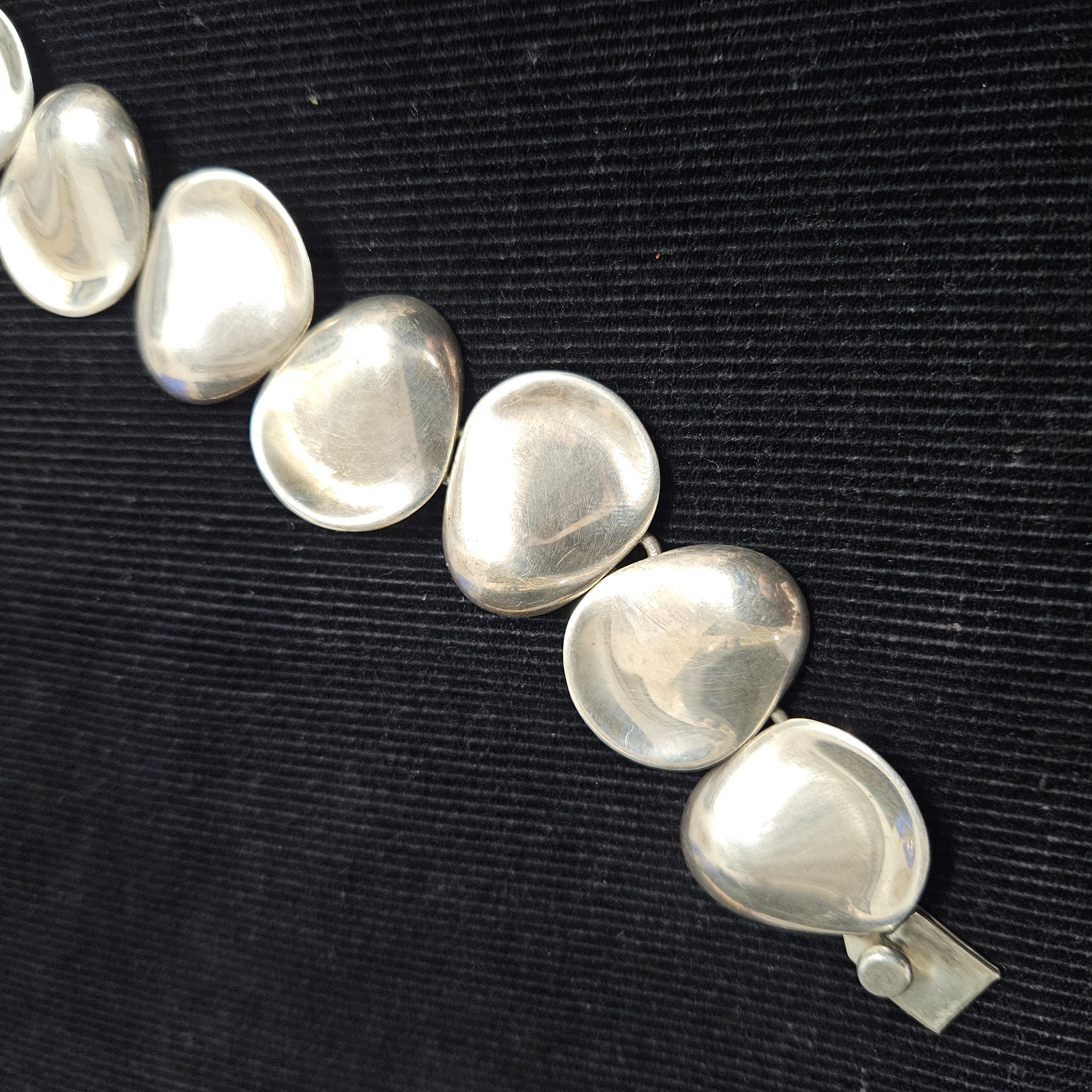 Vintage Mexican Sterling Silver Modernist Free-Form Link Bracelet