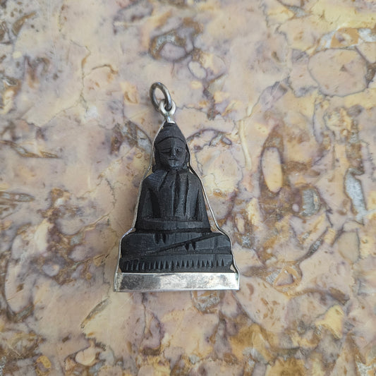 Vintage Carved Wooden Miniature Buddha