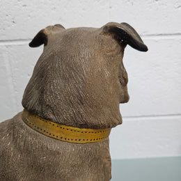 Rare Australian Large Cold Painted Terracotta Pug Statue