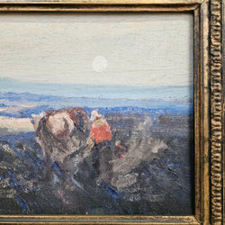 Oil on board by John Banks 'Ploughing the Fields' | Antique & Vintage | Moonee Ponds Antiques | Australia Wide Delivery
