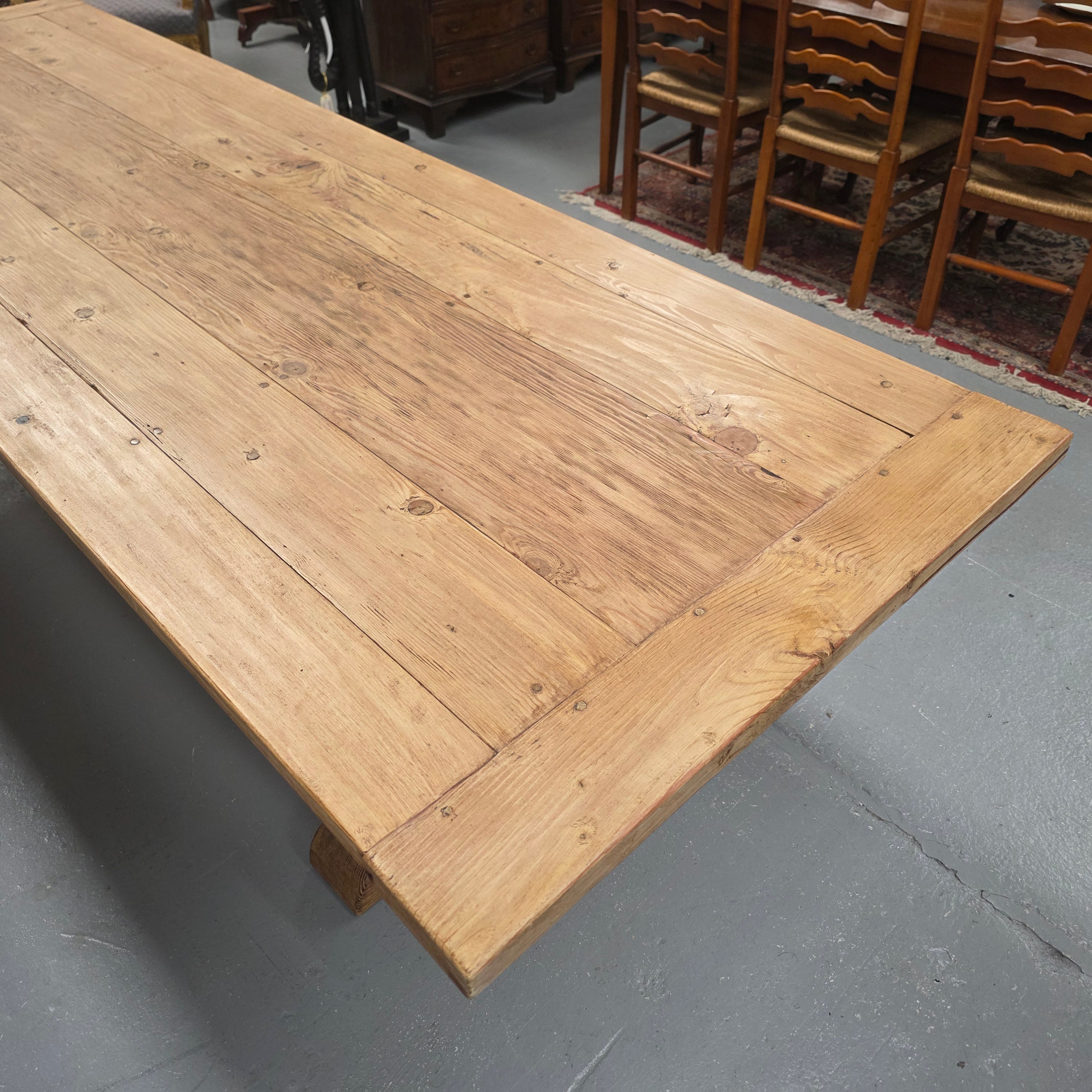 Impressive Vintage Reclaimed Spruce 3 Meter Dining Table | Antique & Vintage | Moonee Ponds Antiques | Australia Wide Delivery