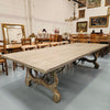 Large Antique French-Style Limewashed Dining Table