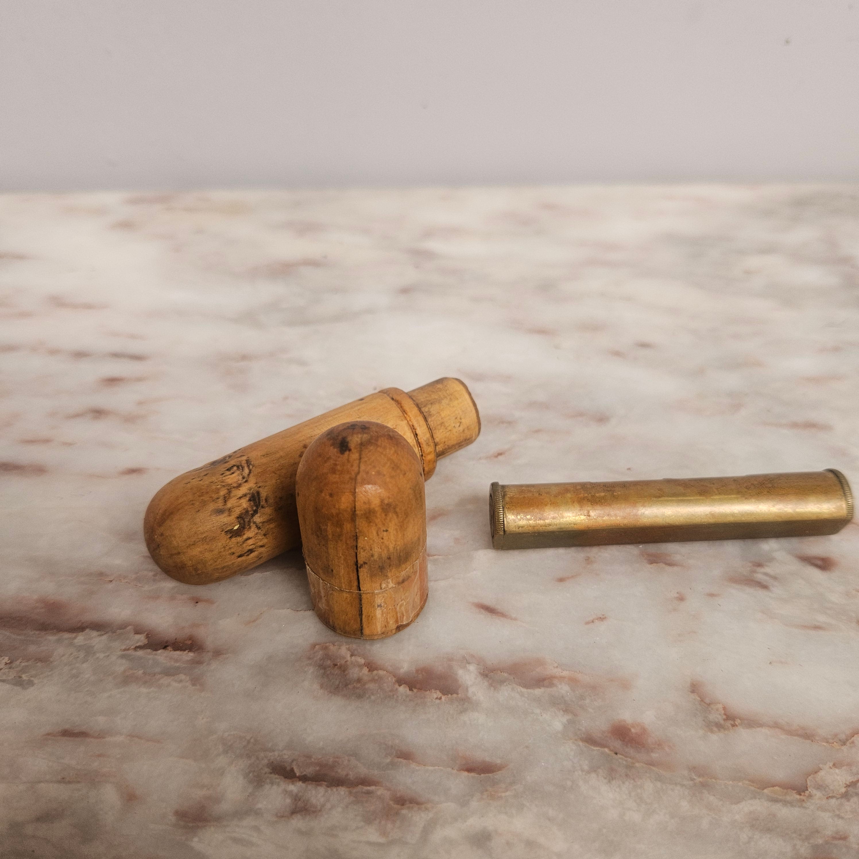 Vintage Brass Level In Treen Cover | Antique & Vintage | Moonee Ponds Antiques | Australia Wide Delivery
