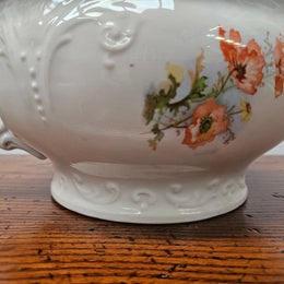 Antique Victorian White / Floral Chamber Pot