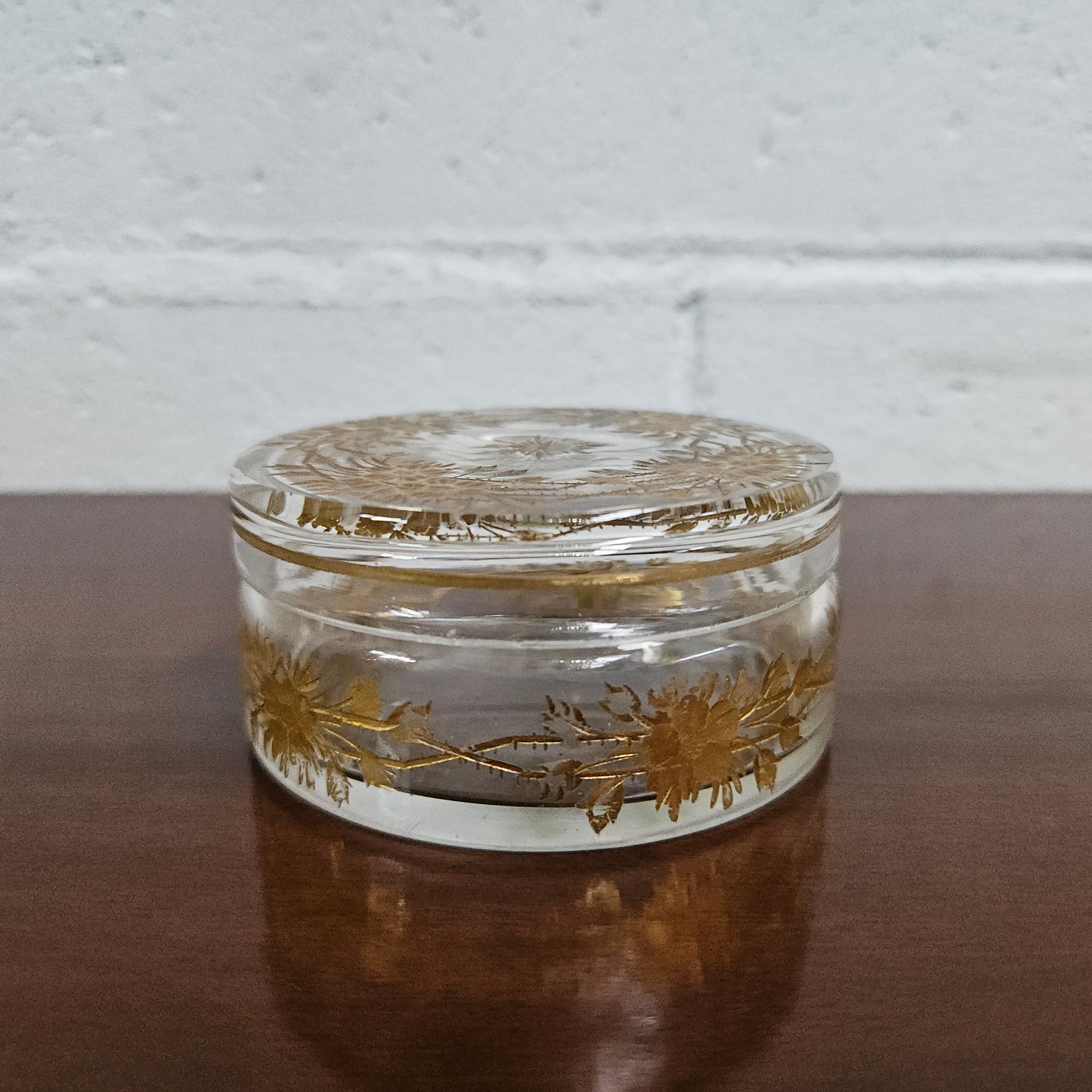 Antique Gilt & Crystal Glass Box