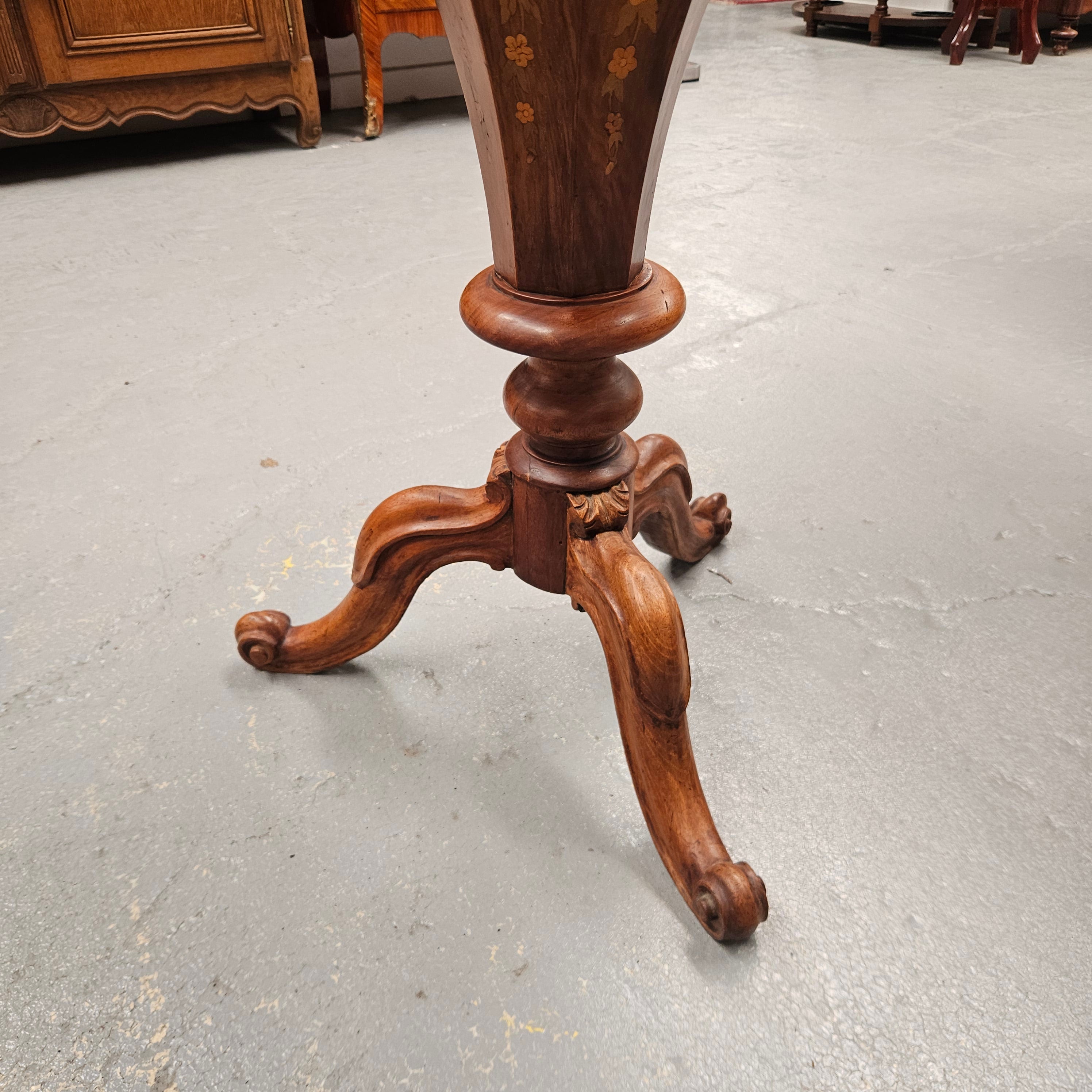 Antique Victorian Inlaid Walnut Sewing / Work Table | Antique & Vintage | Moonee Ponds Antiques | Australia Wide