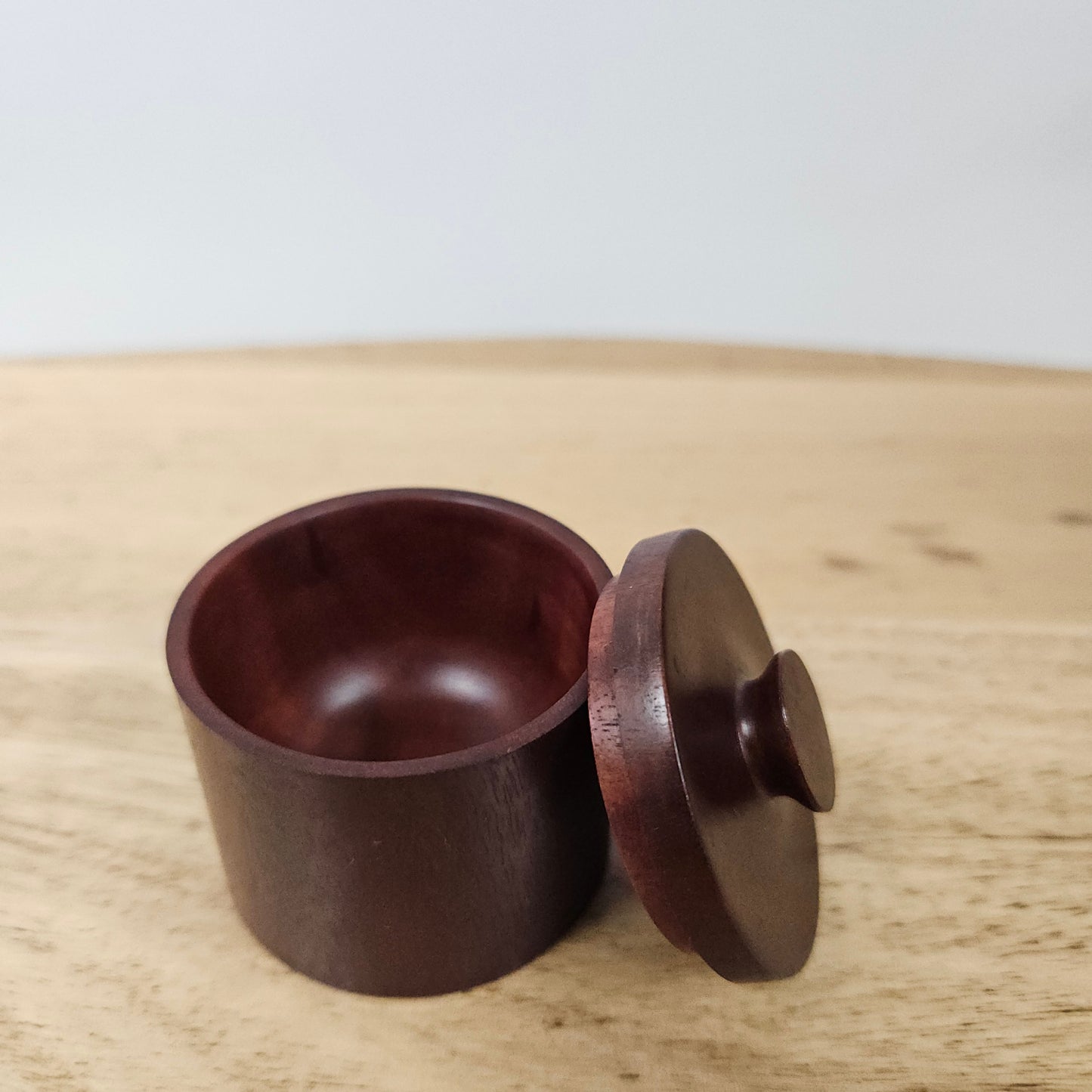 Vintage Treen Red Gum Trinket Box