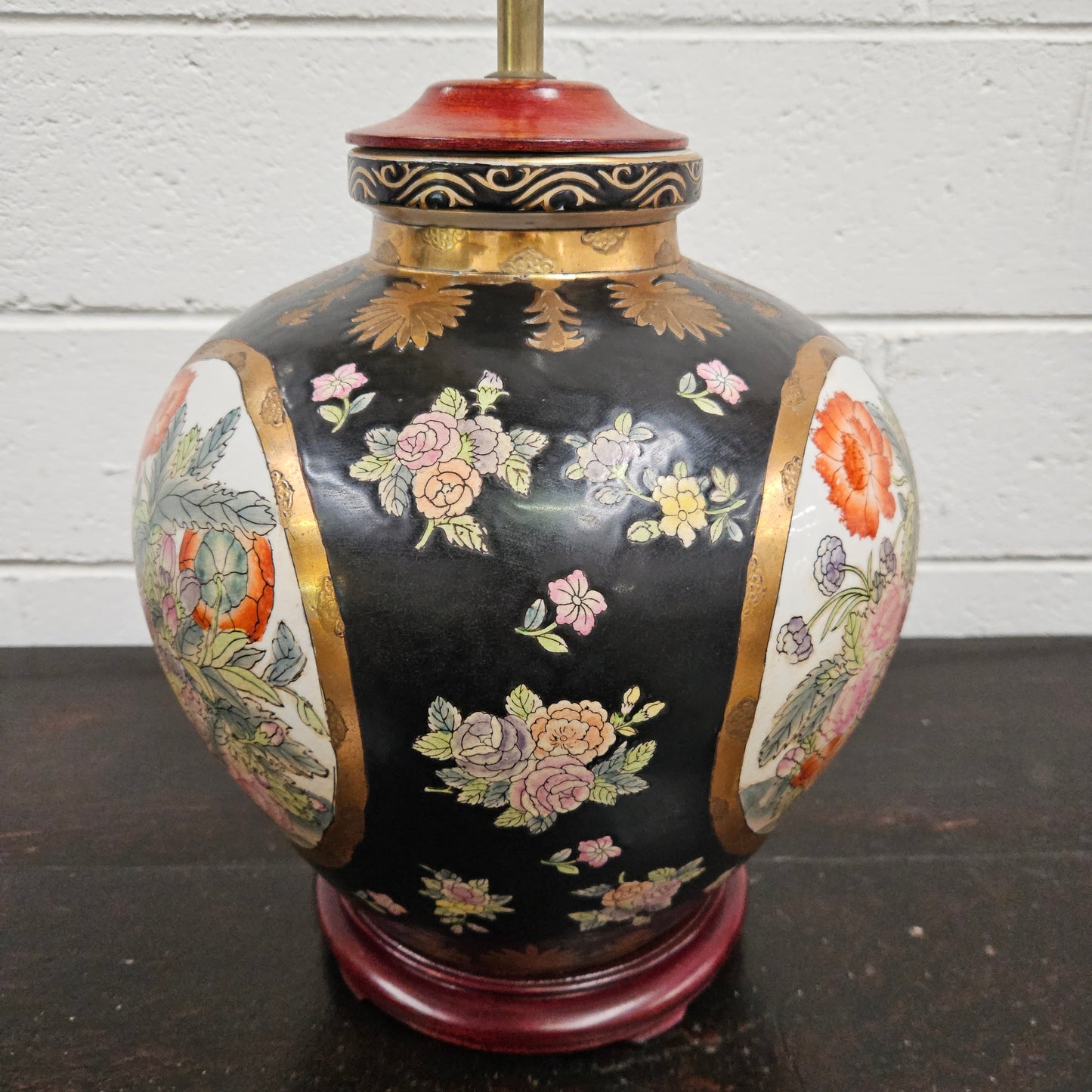 Oriental Large Floral Table Lamp