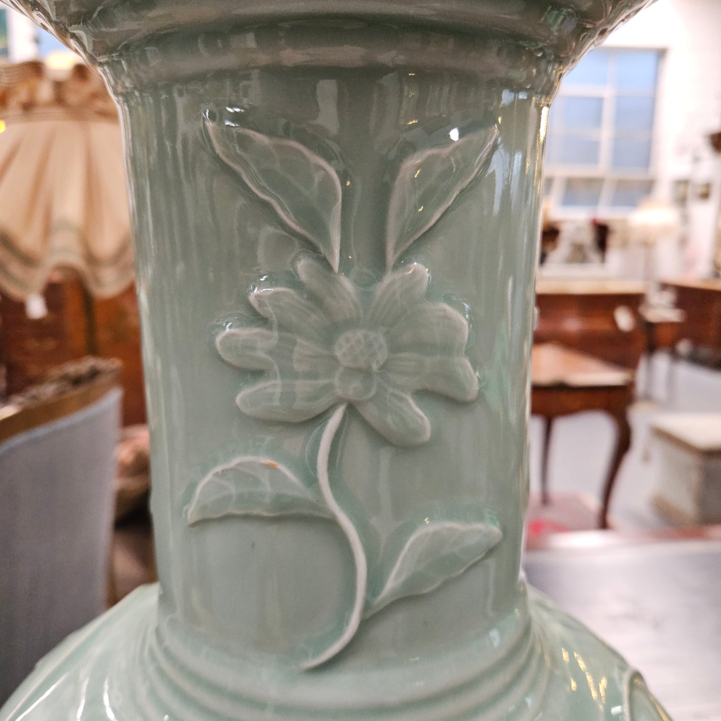 Vintage Large Celadon Vase