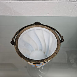 Antique Victorian Milk Glass Hand Painted Bucket | Antique & Vintage | Moonee Ponds Antiques | Australia Wide Delivery