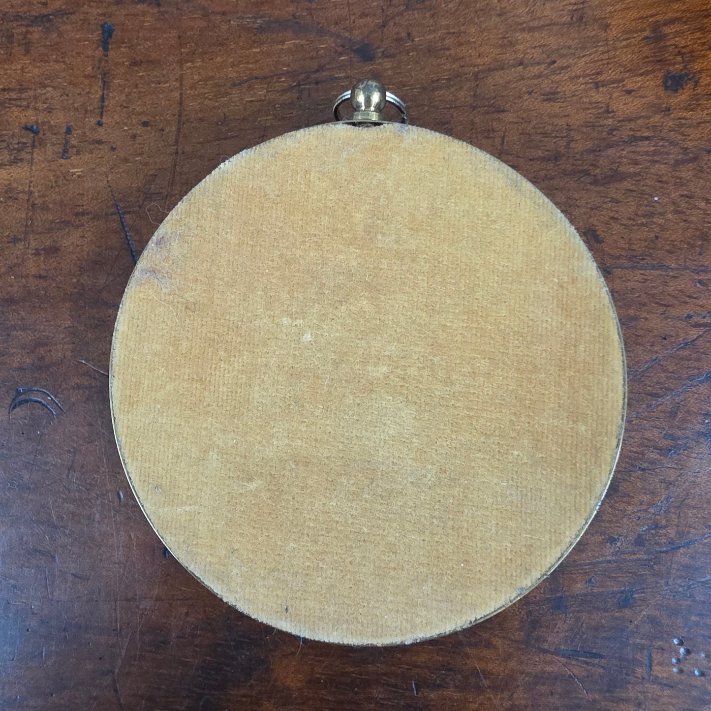 Vintage Gilt Framed Miniature Print With Convex Glass