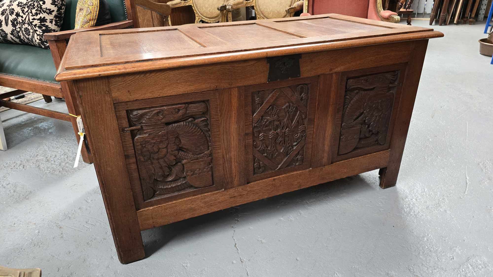Fabulous Arts and Crafts Oak Chest | Antique & Vintage | Moonee Ponds Antiques | Australia Wide Delivery