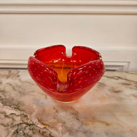 Murano Style Amberina Glass Bowl