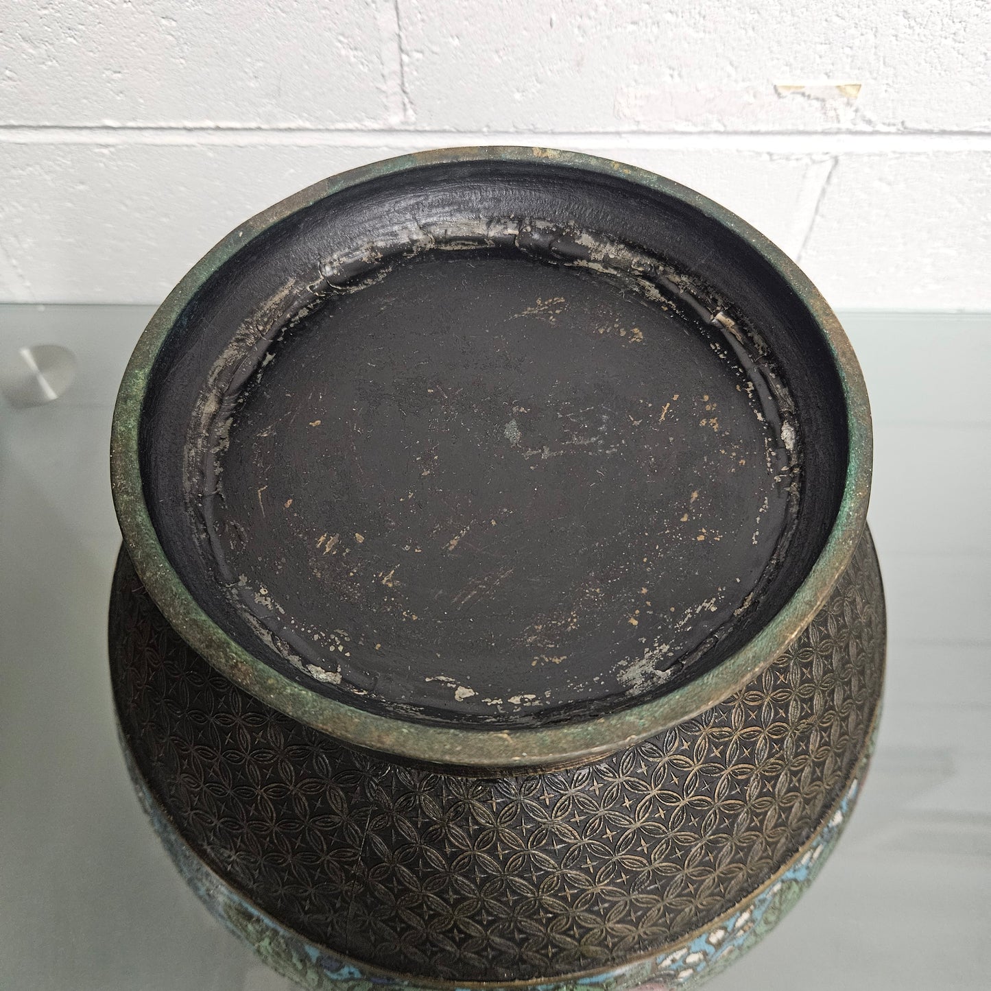 Antique Chinese Bronze & Cloisonne Planter