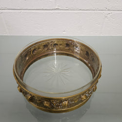 Brass & Cut Glass Insert Serving Bowl | Antique & Vintage | Moonee Ponds Antiques | Australia Wide Delivery