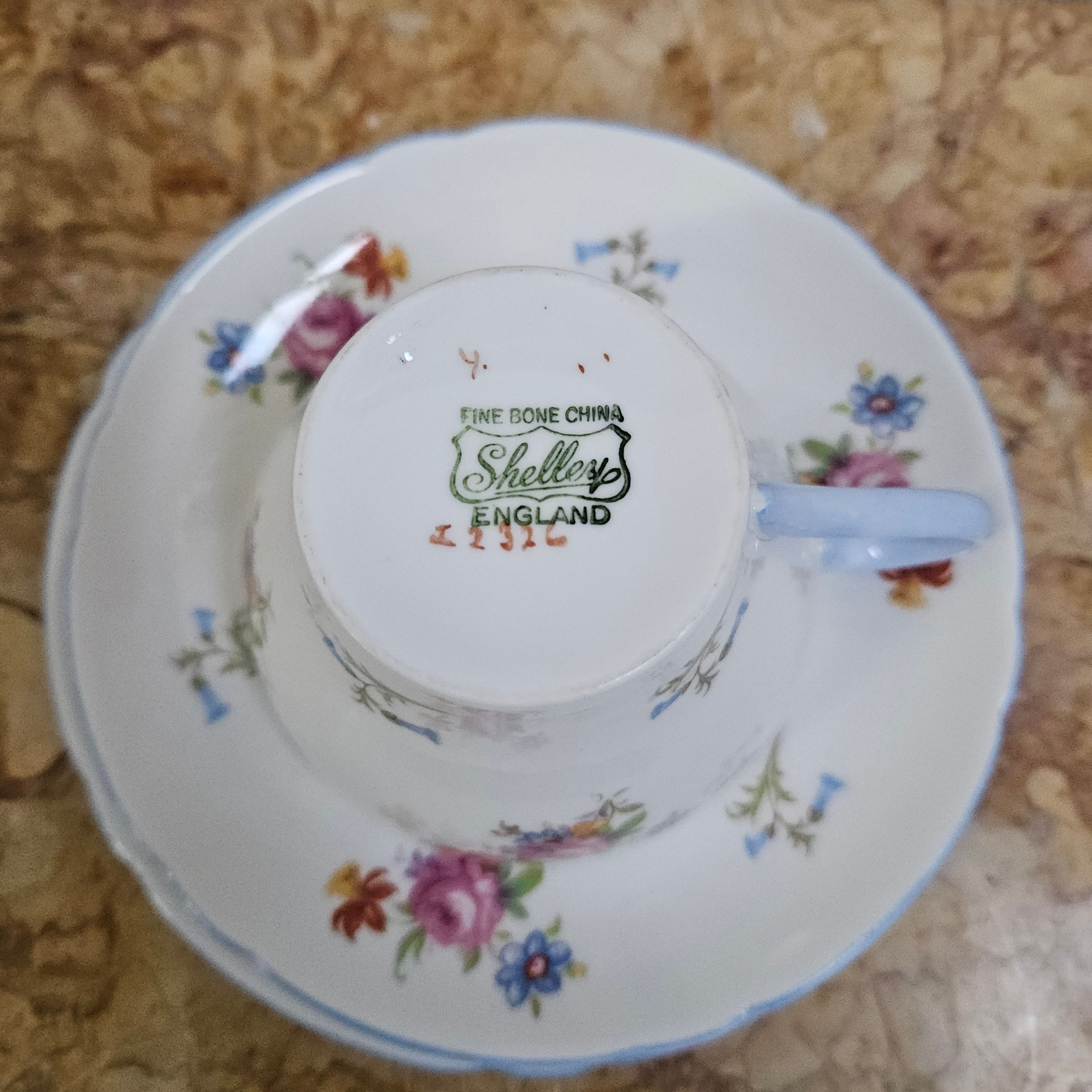 Shelley "Rose" Floral and Bluebell"Trio 2326 | Antique & Vintage | Moonee Ponds Antiques | Australia Wide Delivery
