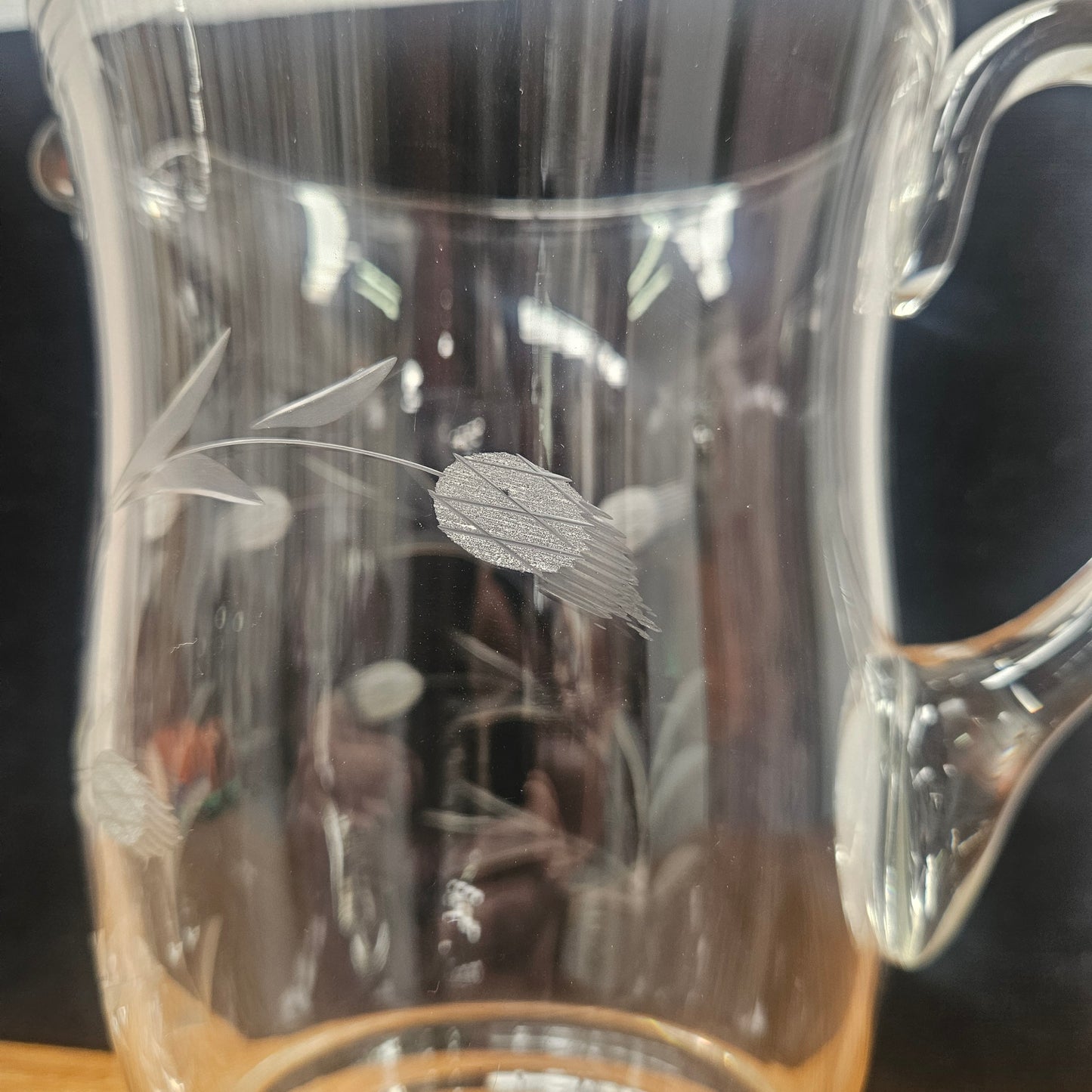 Vintage Etched Glass Drink Set