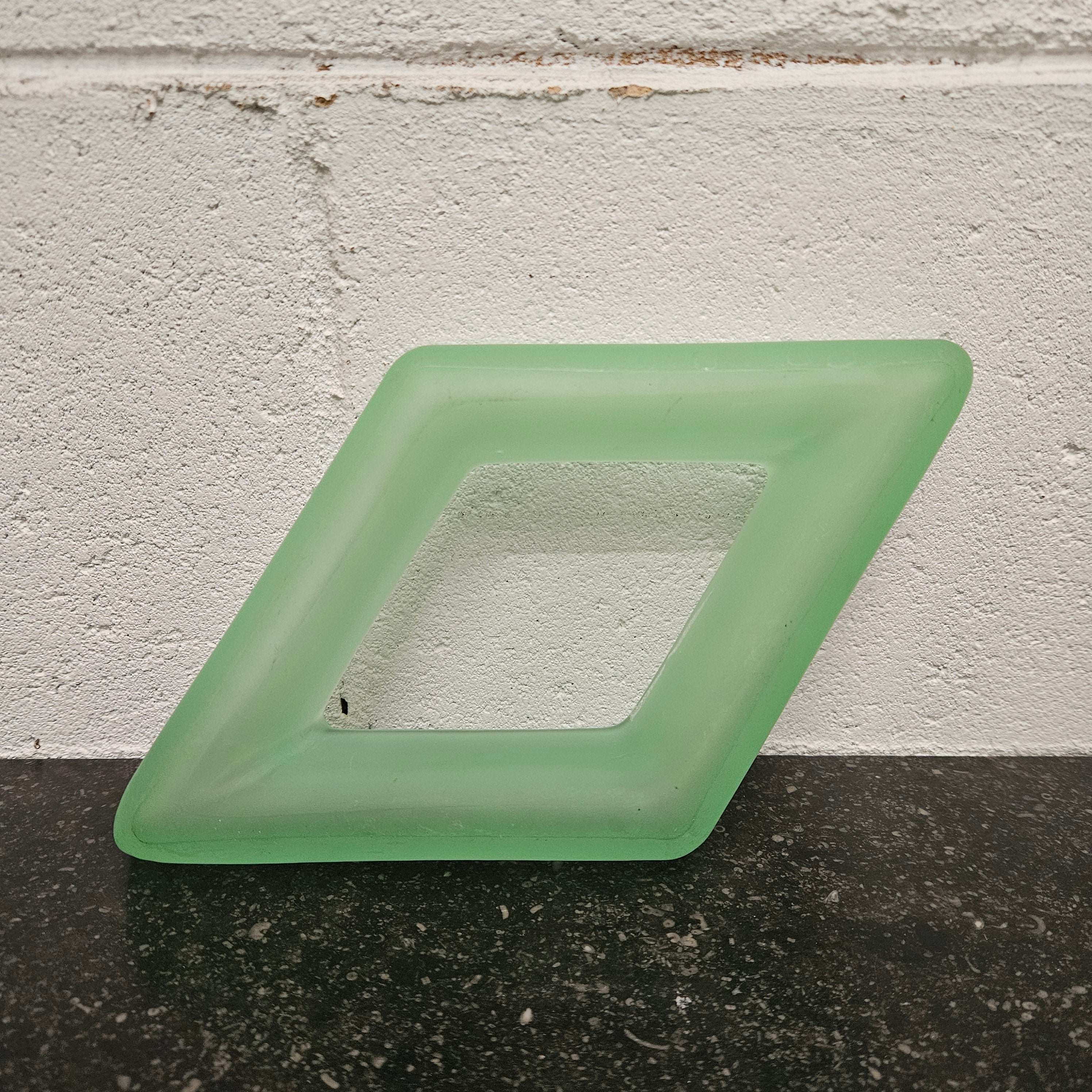 Stunning Uranium Glass Diamond Shape Posy Vase | Antique & Vintage | Moonee Ponds Antiques | Australia Wide Delivery