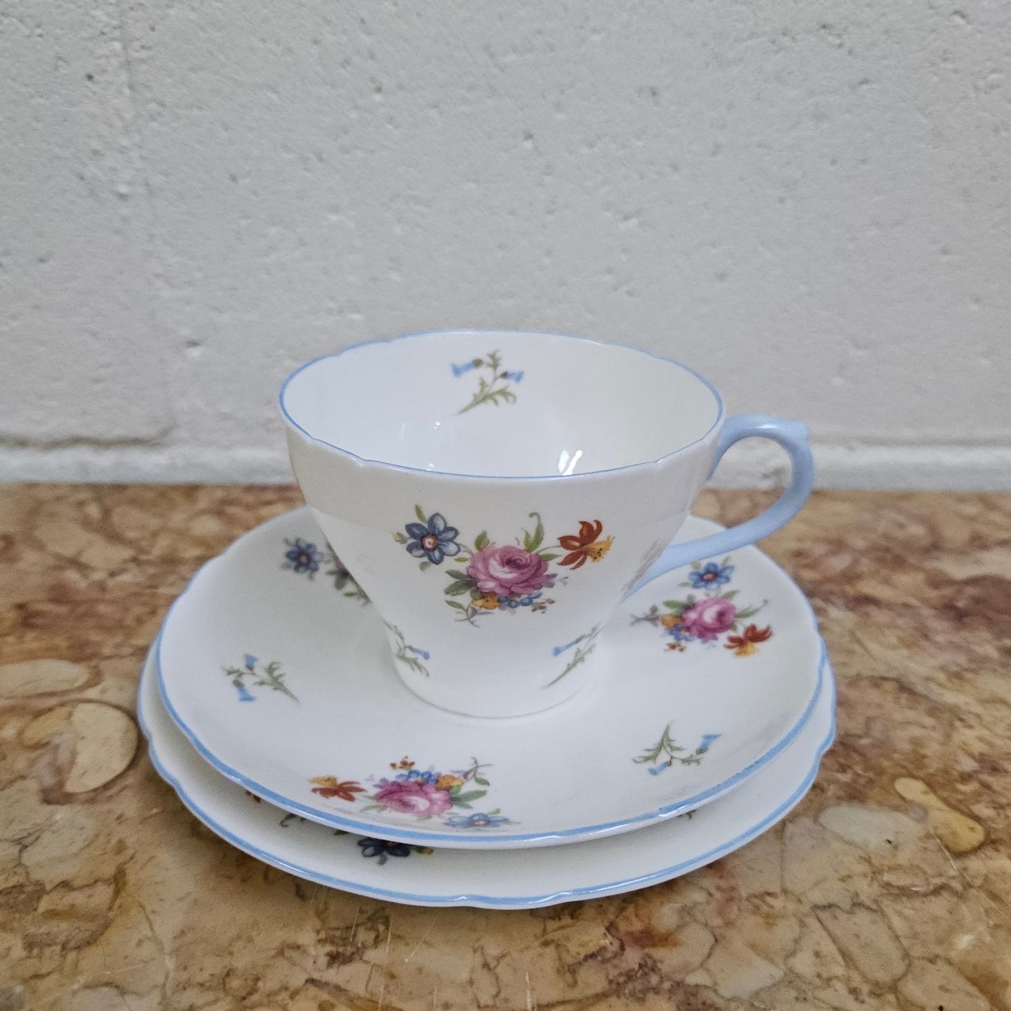 Shelley "Rose" Floral and Bluebell"Trio 2326