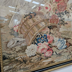 Victorian Tapestry in Glass and Gilt Wooden Frame | Antique & Vintage | Moonee Ponds Antiques | Australia Wide