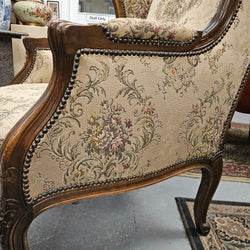 Louis XV Style French Wingback Walnut Tapestry Chair Moonee Ponds Antiques