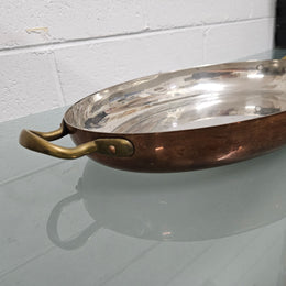 Vintage Copper Tinned Oval Pan