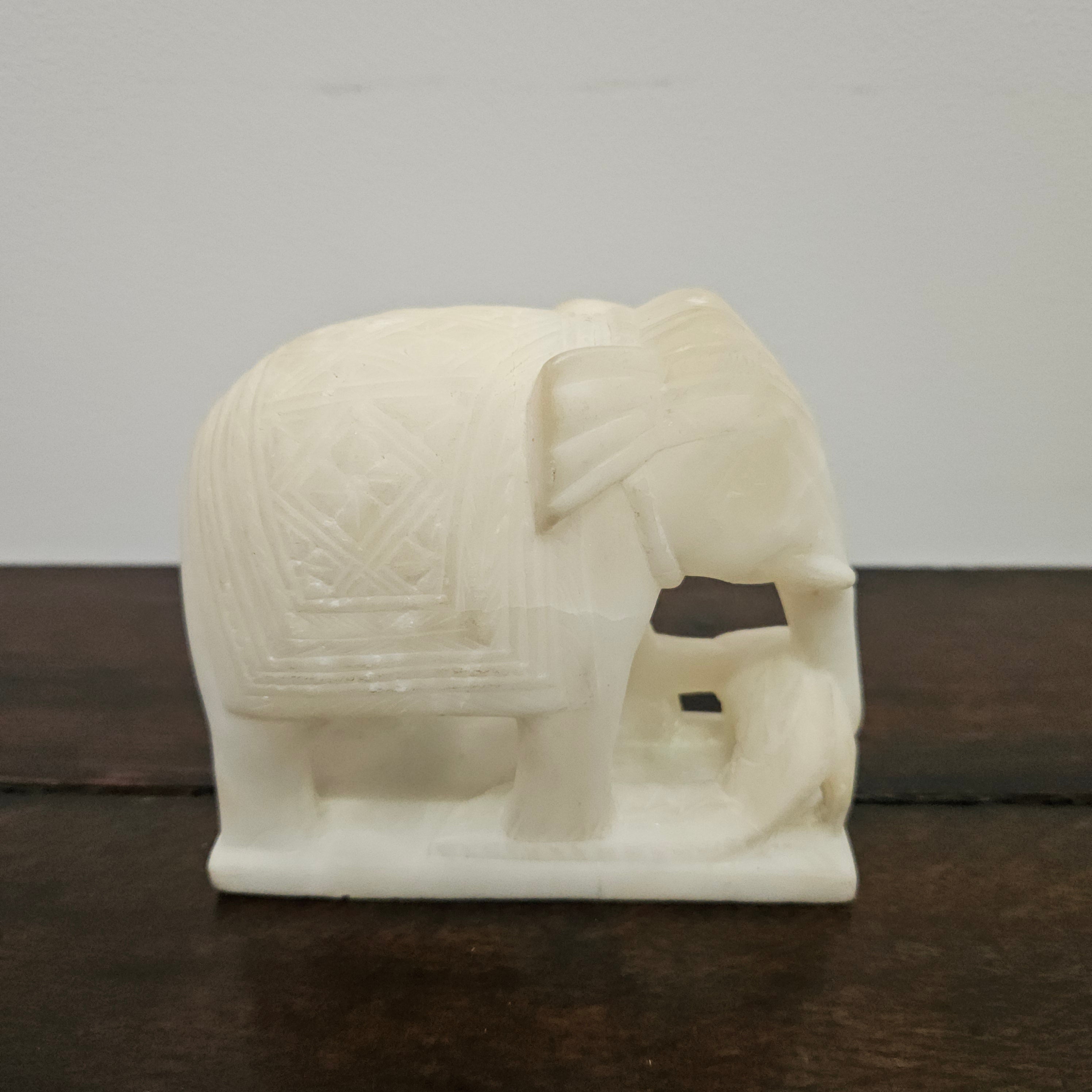 Vintage Hand Carved Indian Alabaster Elephant | Antique & Vintage | Moonee Ponds Antiques | Australia Wide Delivery