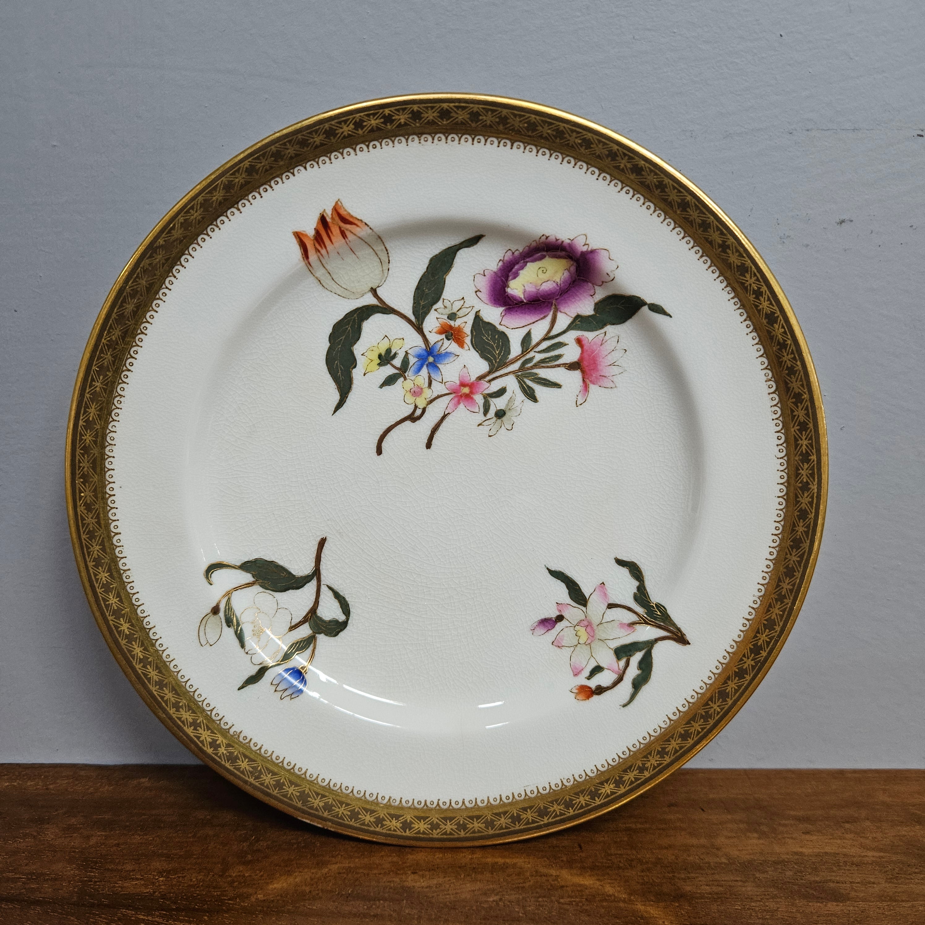 Set 6 Antique Royal Worcester Hand Painted & Gilded Plates | Antique & Vintage | Moonee Ponds Antiques | Australia Wide