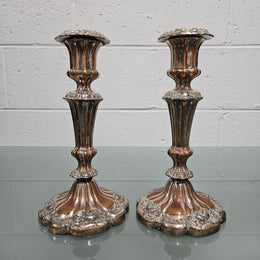 Pair of Sheffield Plate Candle Sticks