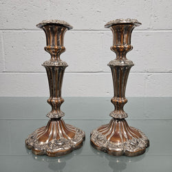 Pair of Sheffield Plate Candle Sticks | Antique & Vintage | Moonee Ponds Antiques | Australia Wide Delivery