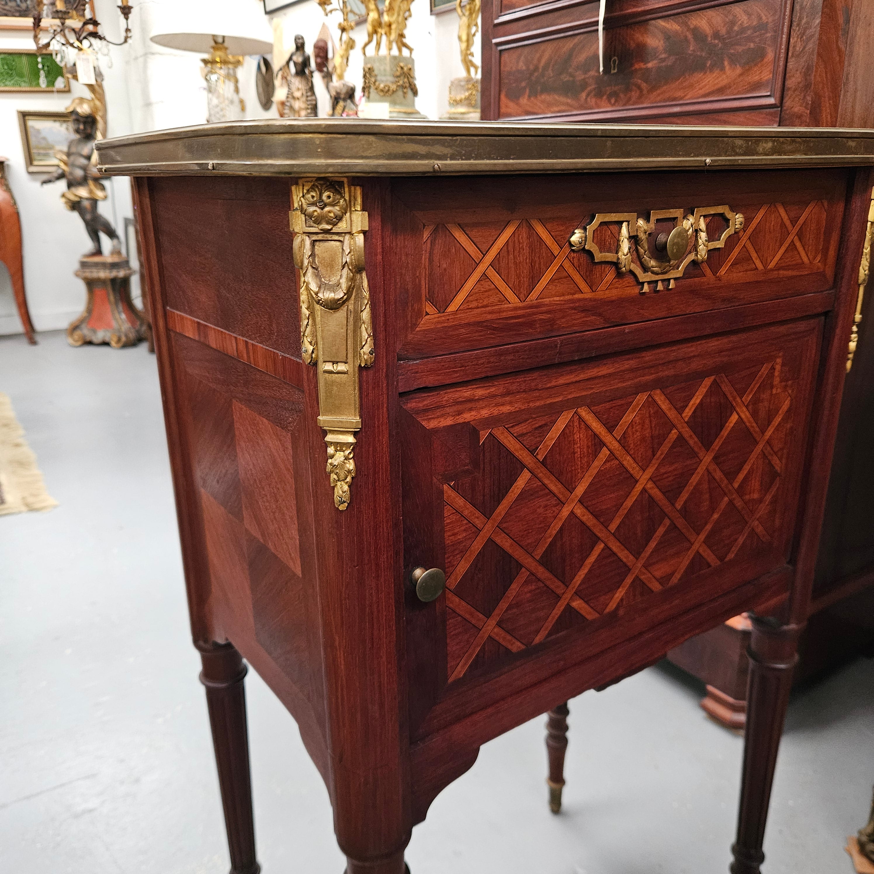 Louis XVIth Style Mahogancy Side Cabinet/Bedside | Antique & Vintage | Moonee Ponds Antiques | Australia Wide Delivery